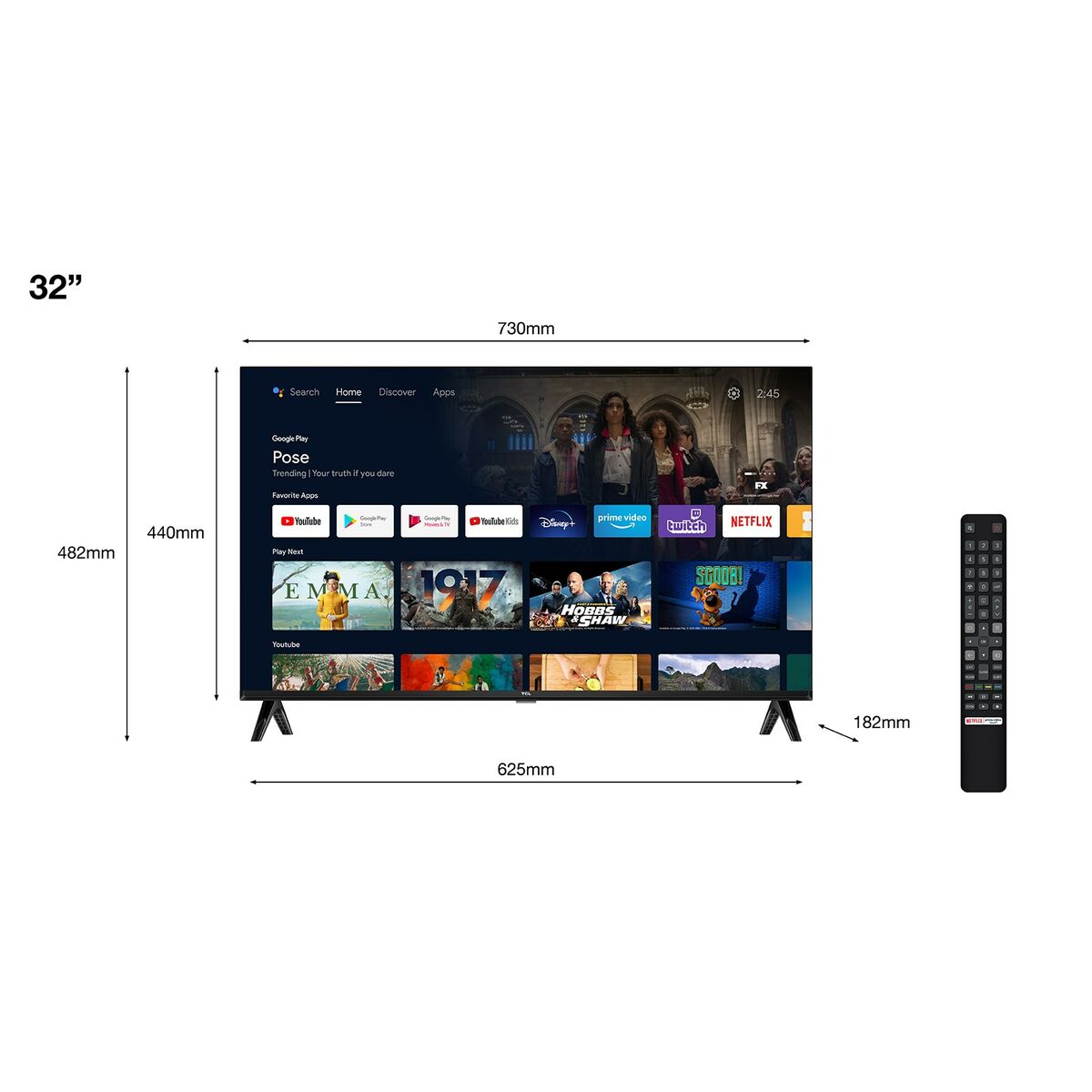 Chytrá televize TCL 32S5400AF 32" Full HD LED HDR D-LED HDR10